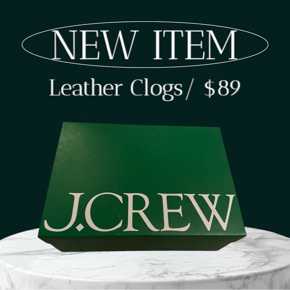 New in box J. Crew wood and leather clogs in rich oak color. - Picture 1 of 4